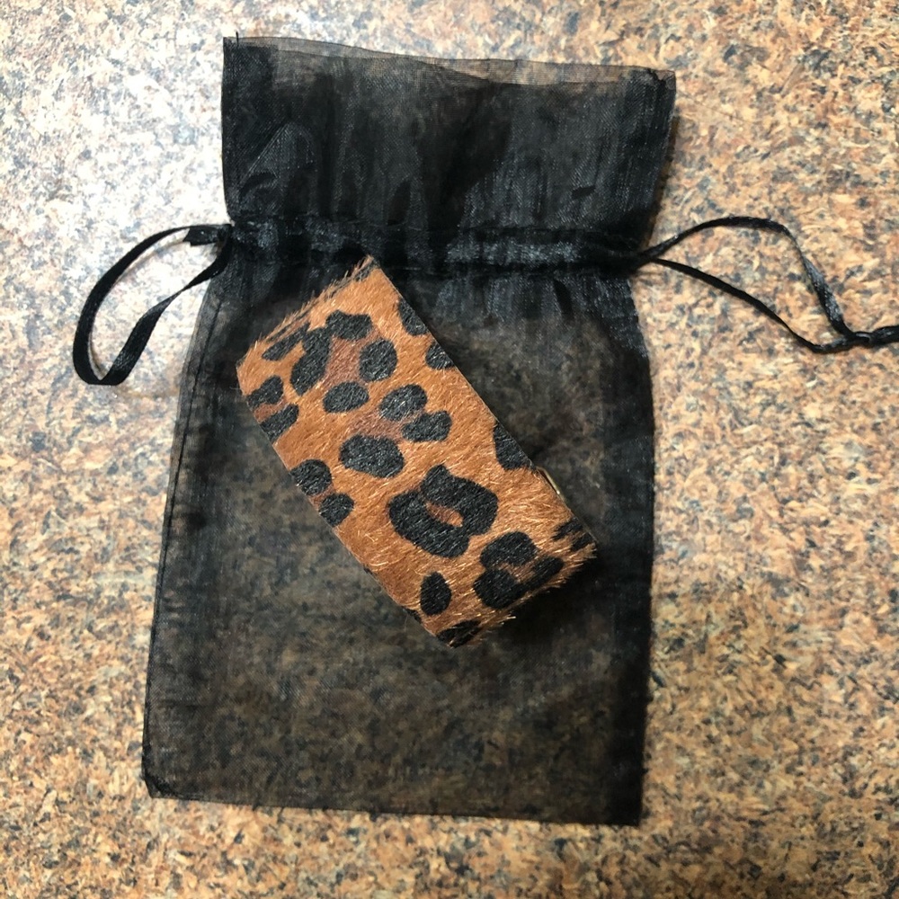 Leopard and Gold Cuff Bracelet